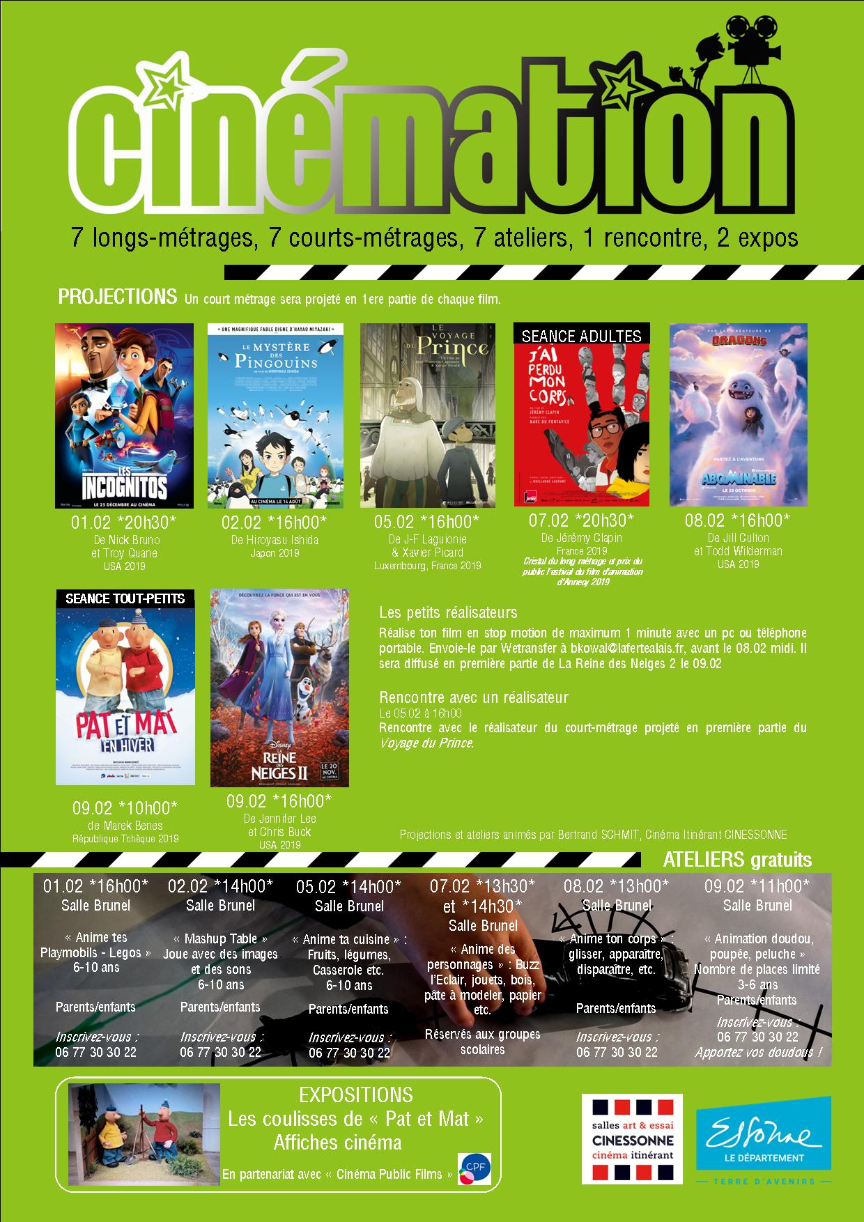 Cinémation - 3e Semaine du Cinéma d'Animation - Programme Cinemation 202020 20 Verso